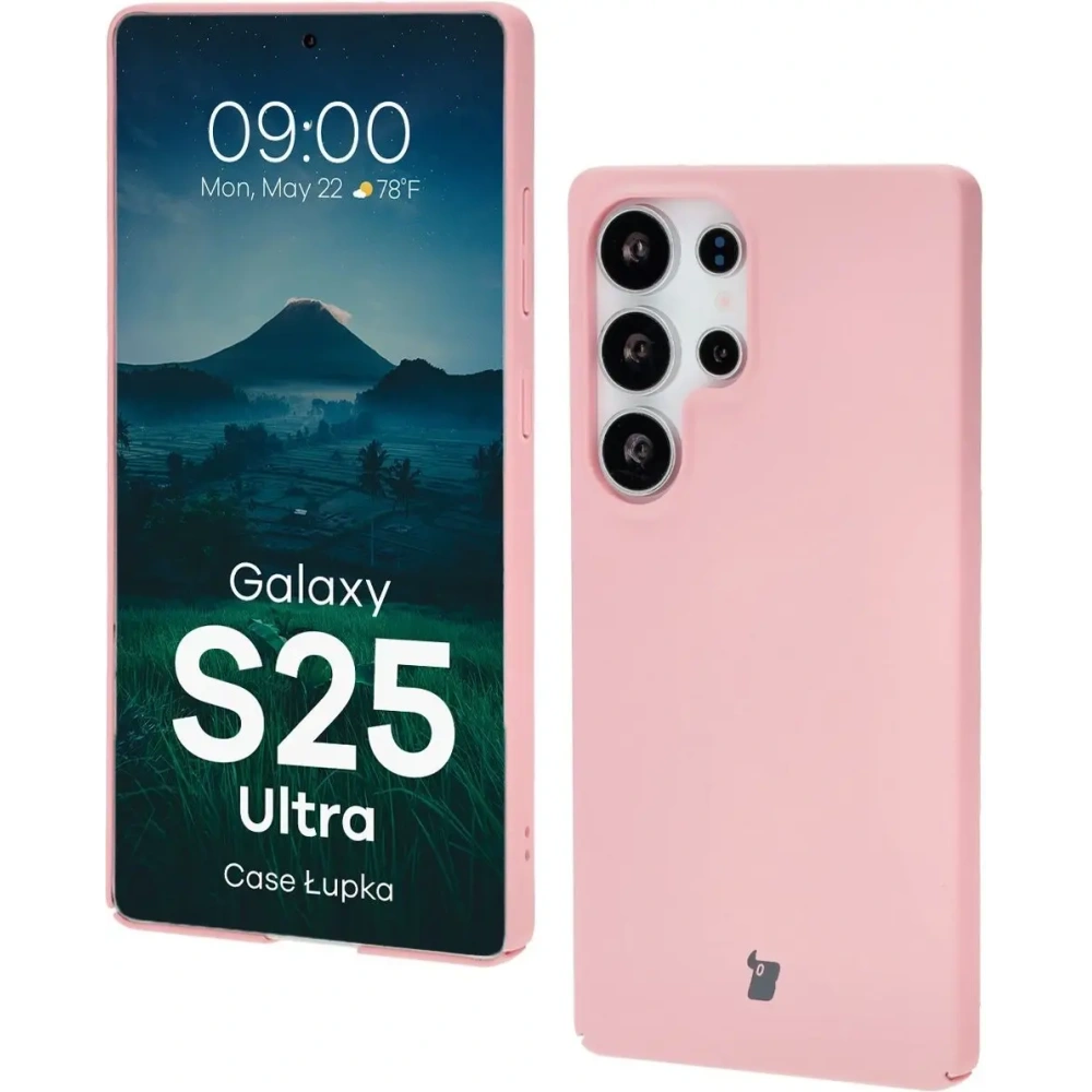 Etui Bizon Case Łupka do Samsung Galaxy S25 Ultra różowe
