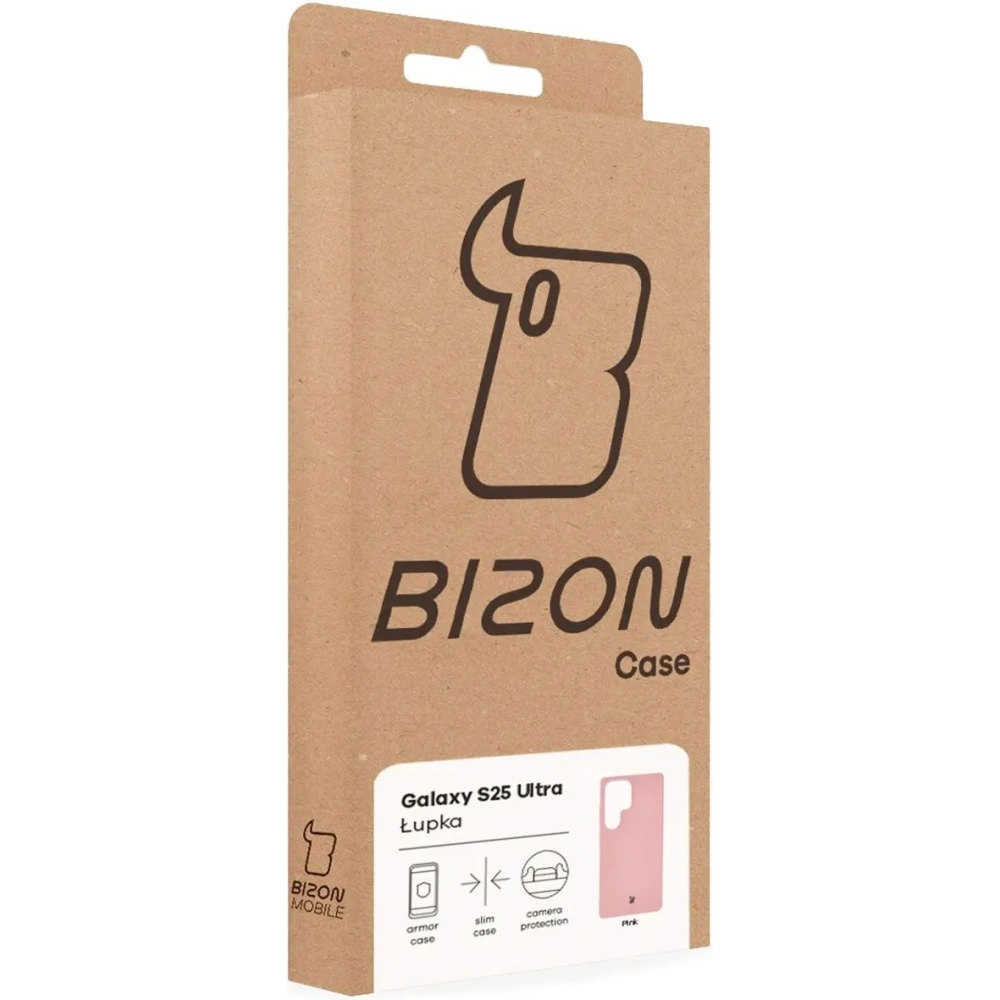 Etui Bizon Case Łupka do Samsung Galaxy S25 Ultra różowe