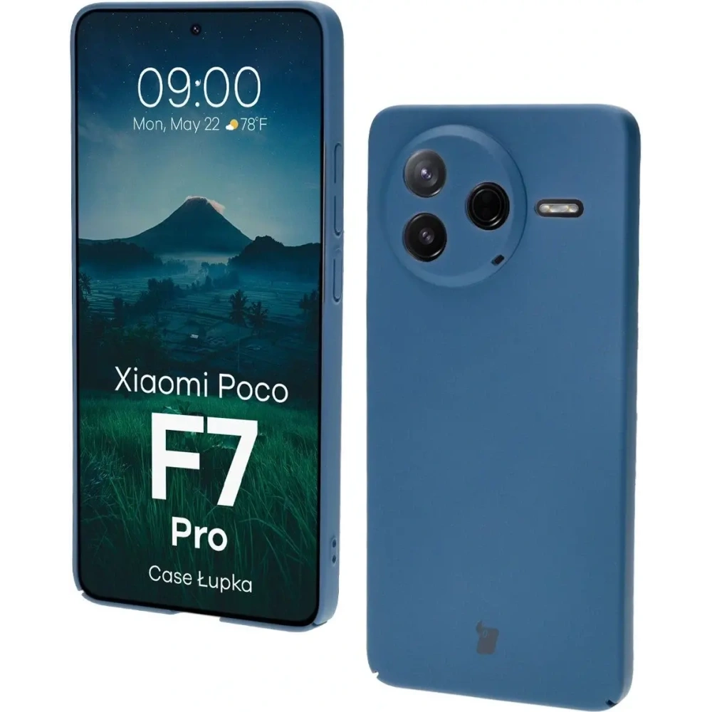 Etui Bizon Case Łupka do Xiaomi Poco F7 Pro niebieskie