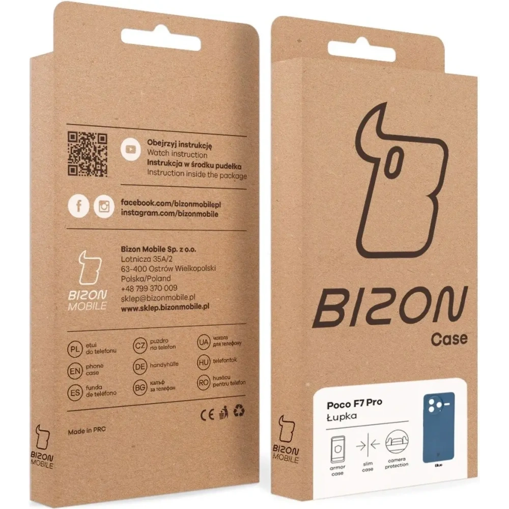 Etui Bizon Case Łupka do Xiaomi Poco F7 Pro niebieskie
