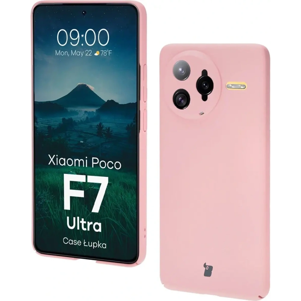 Etui Bizon Case Łupka do Xiaomi Poco F7 Ultra różowe