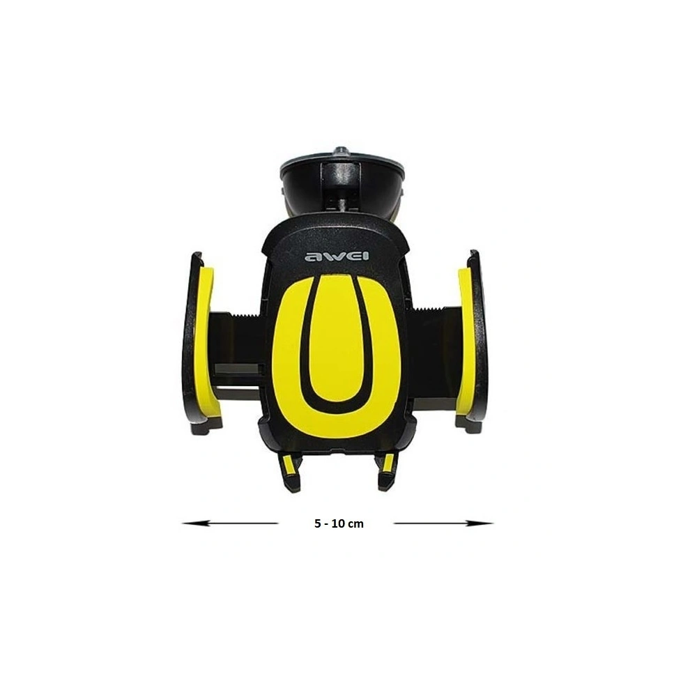 AWEI uchwyt samochodowy X7 4.3" - 7" do szyby czarno-żółty/black&yellow