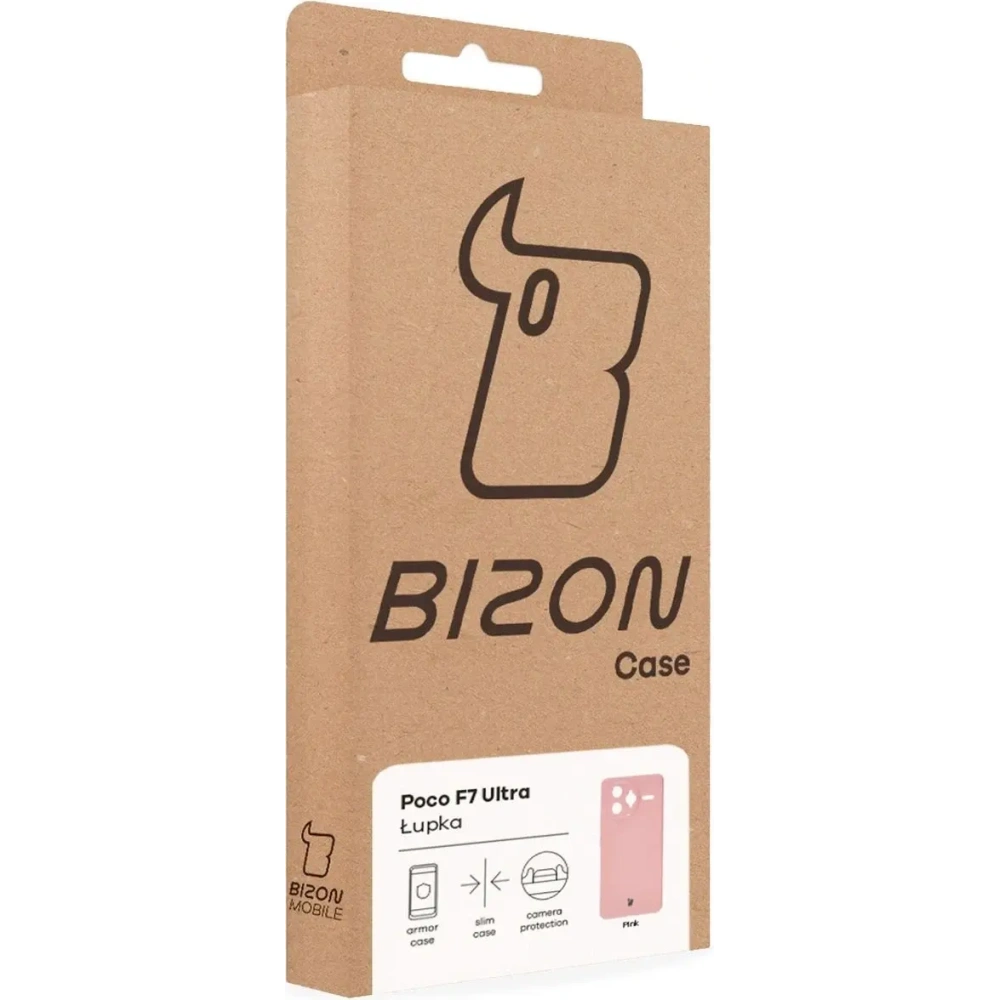 Etui Bizon Case Łupka do Xiaomi Poco F7 Ultra różowe