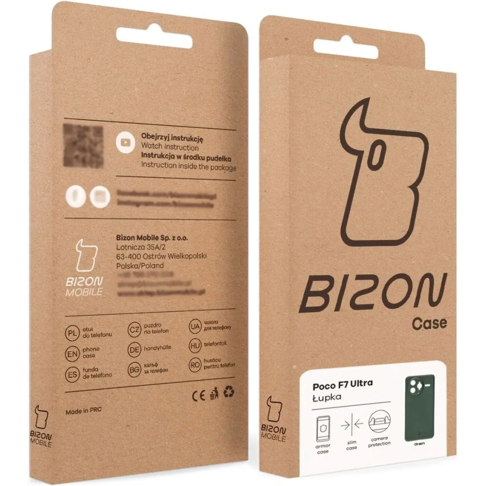 Etui Bizon Case Łupka do Xiaomi Poco F7 Ultra zielone