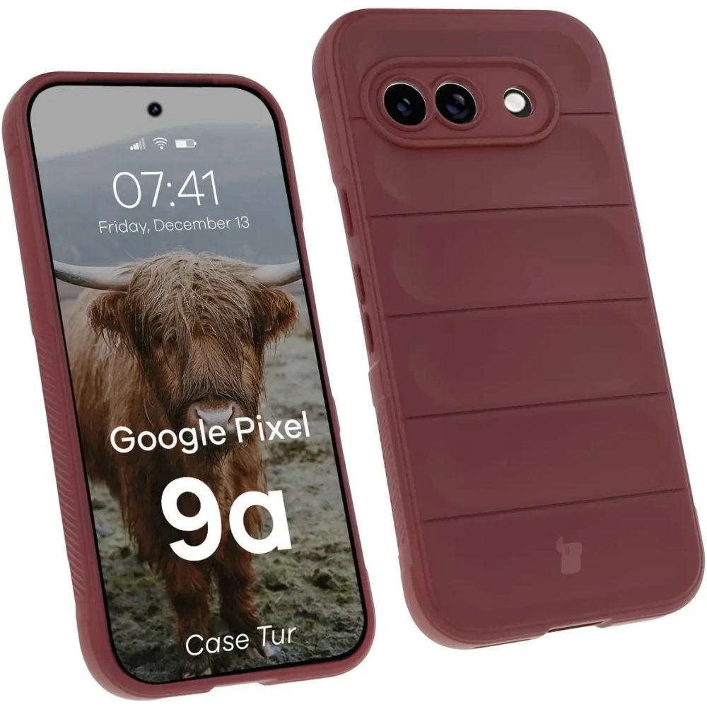 Pancerne etui Bizon Case Tur do Google Pixel 9a burgundowe