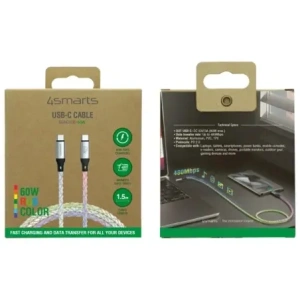 Kup Kabel 4smarts USB-C / USB-C 60W 1.5m RGB - 4SMR85 - {ean13} - Sklep Home Screen