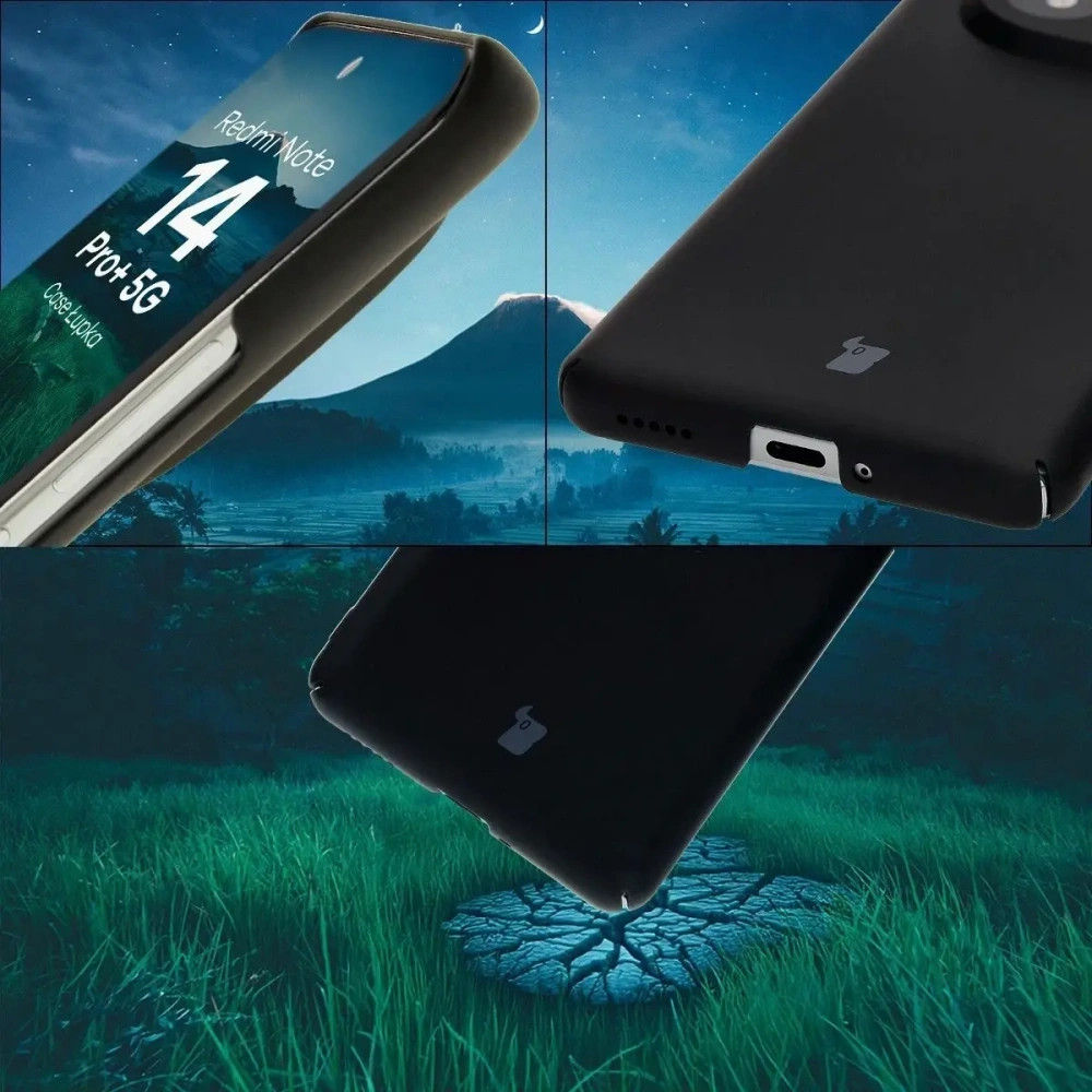 Etui Bizon Case Łupka do Xiaomi Redmi Note 14 Pro+ Plus 5G czarne