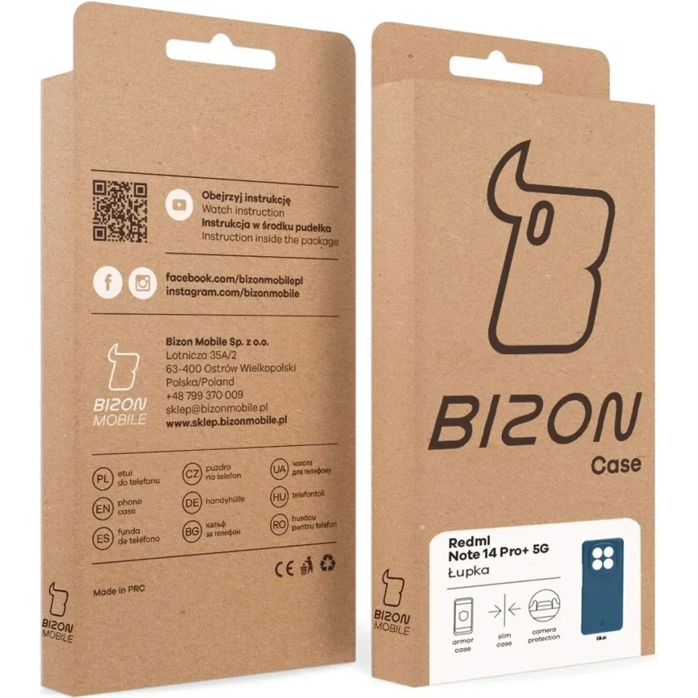 Etui Bizon Case Łupka do Xiaomi Redmi Note 14 Pro+ Plus 5G niebieskie