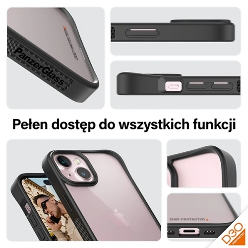 Kup PanzerGlass ClearCase Apple iPhone 15 D3O 2xvojenská třída černá - PZG926 - {ean13} - Sklep Home Screen
