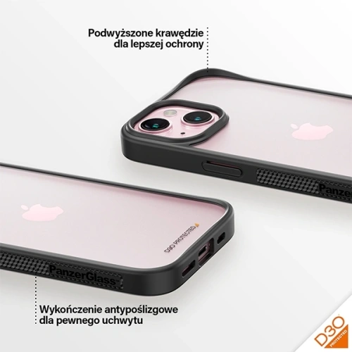Kup PanzerGlass ClearCase Apple iPhone 15 D3O 2xvojenská třída černá - PZG926 - {ean13} - Sklep Home Screen