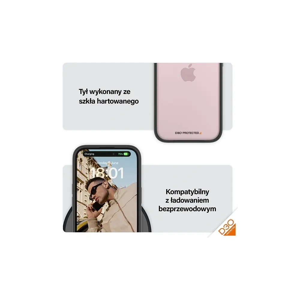 Etui PanzerGlass ClearCase do Apple iPhone 15 D3O 2xMilitary grade czarny