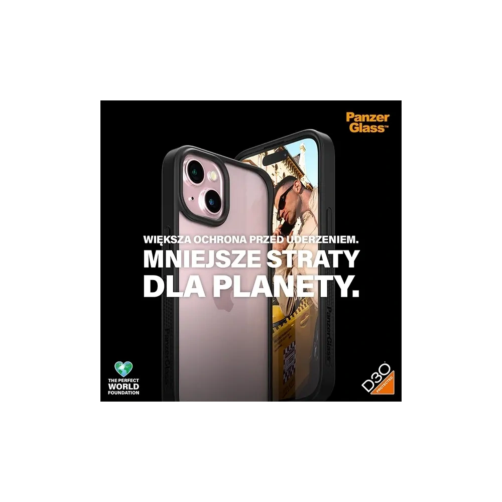 Etui PanzerGlass ClearCase do Apple iPhone 15 D3O 2xMilitary grade czarny