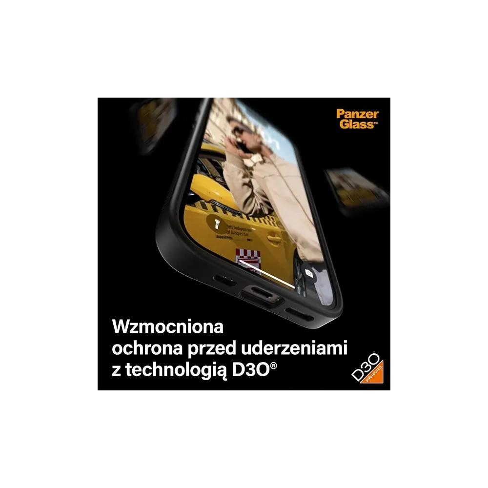 Etui PanzerGlass ClearCase do Apple iPhone 15 D3O 2xMilitary grade czarny
