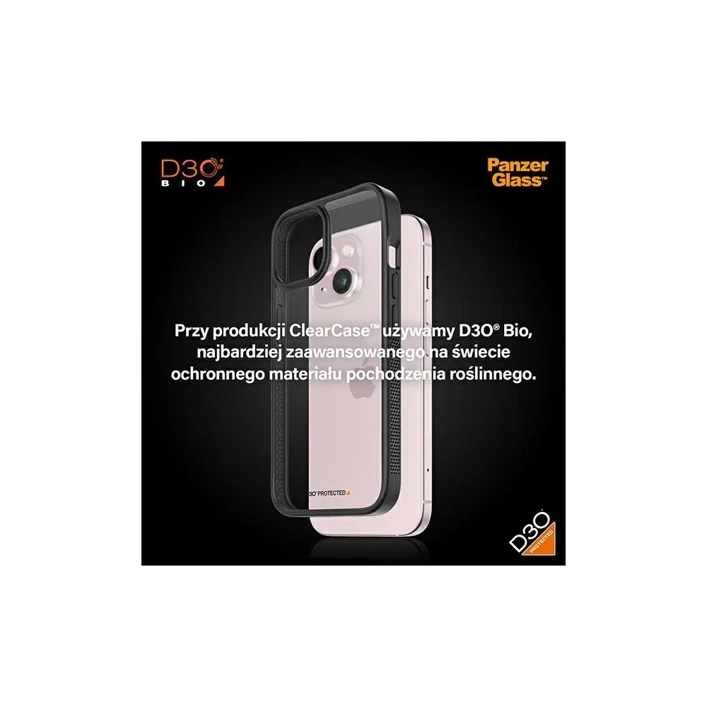 Etui PanzerGlass ClearCase do Apple iPhone 15 D3O 2xMilitary grade czarny