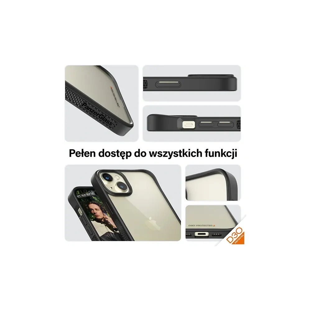 Etui PanzerGlass ClearCase do Apple iPhone 15 Plus / 14 Plus D3O 2xMilitary grade czarny