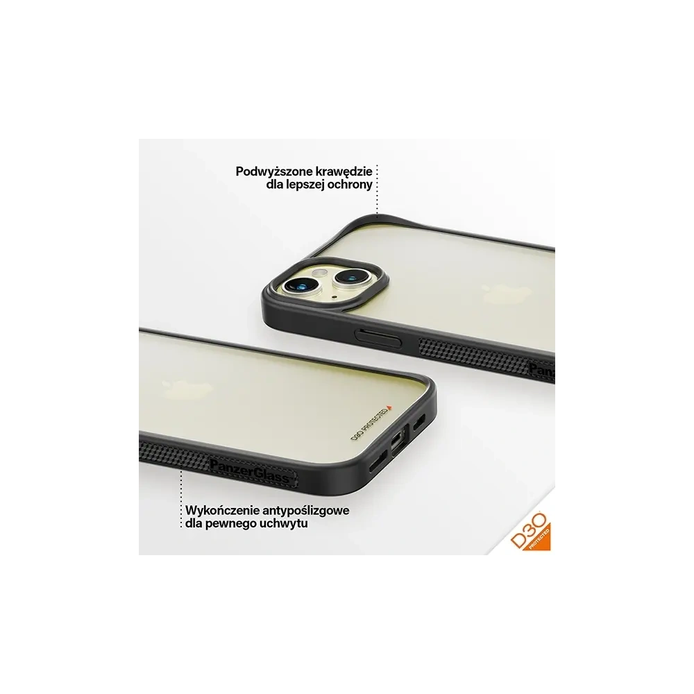 Etui PanzerGlass ClearCase do Apple iPhone 15 Plus / 14 Plus D3O 2xMilitary grade czarny