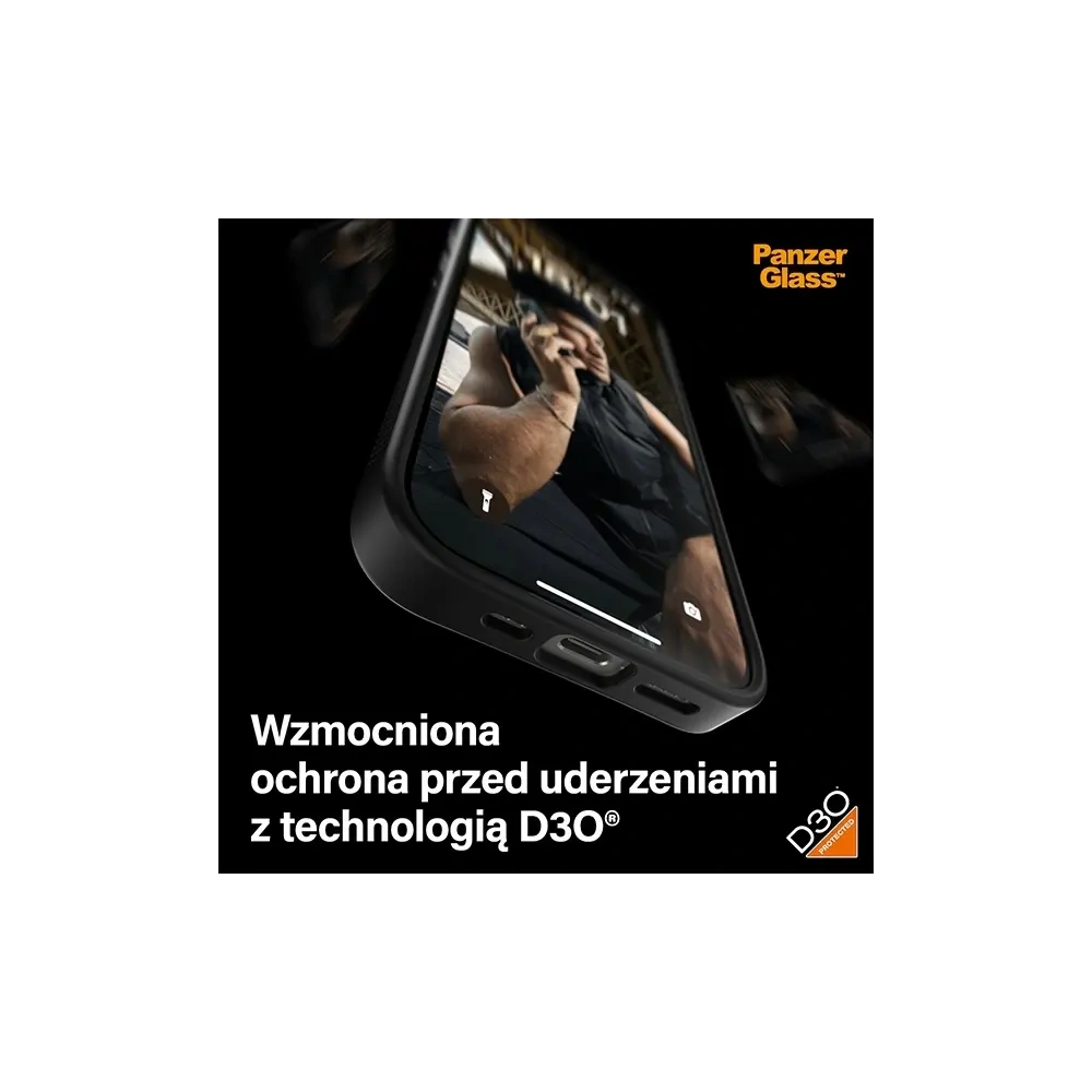 Etui PanzerGlass ClearCase do Apple iPhone 15 Pro D3O 2xMilitary grade czarny