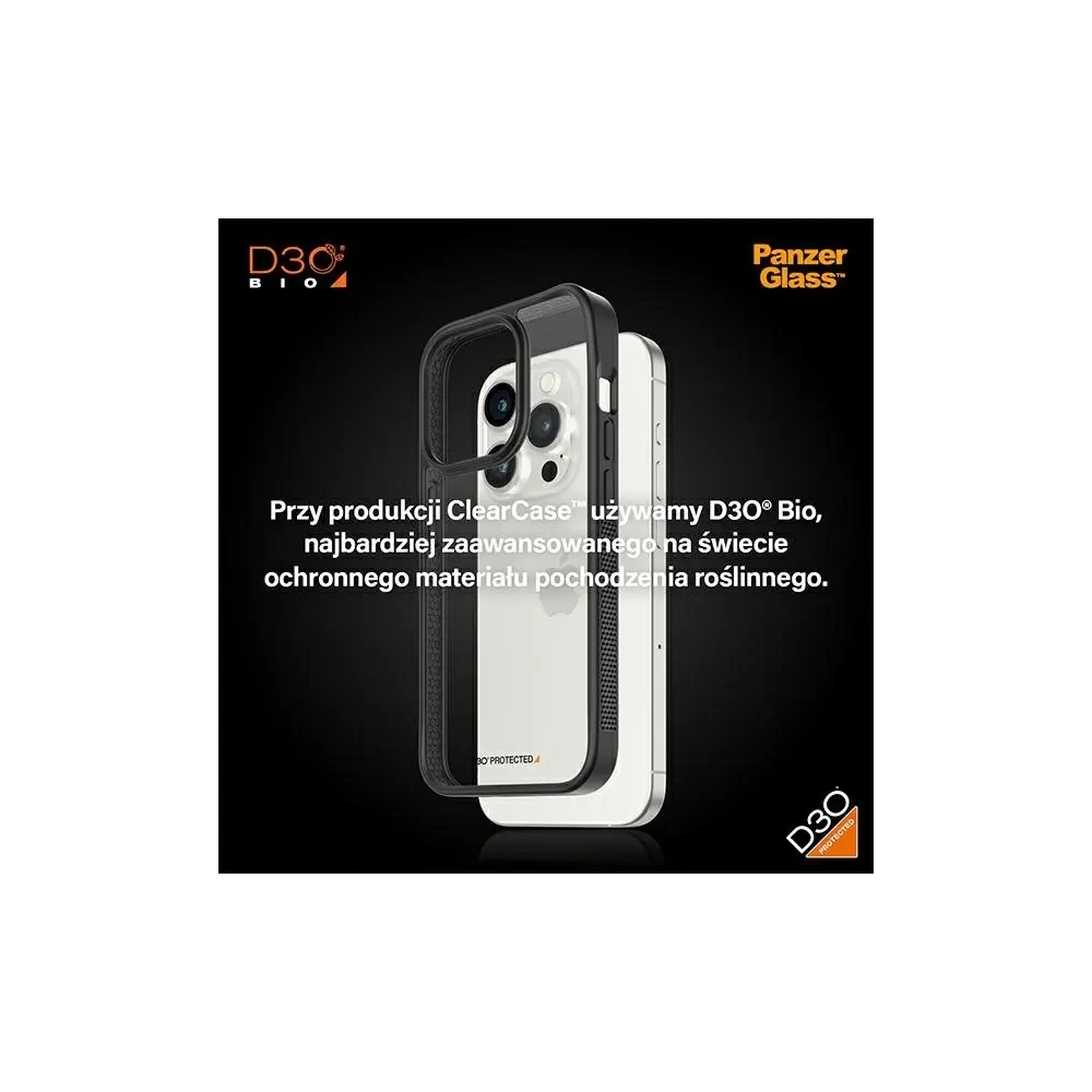 Etui PanzerGlass ClearCase do Apple iPhone 15 Pro D3O 2xMilitary grade czarny