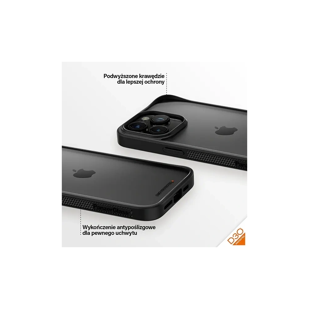 Etui PanzerGlass ClearCase do Apple iPhone 15 Pro Max D3O 2xMilitary grade czarny