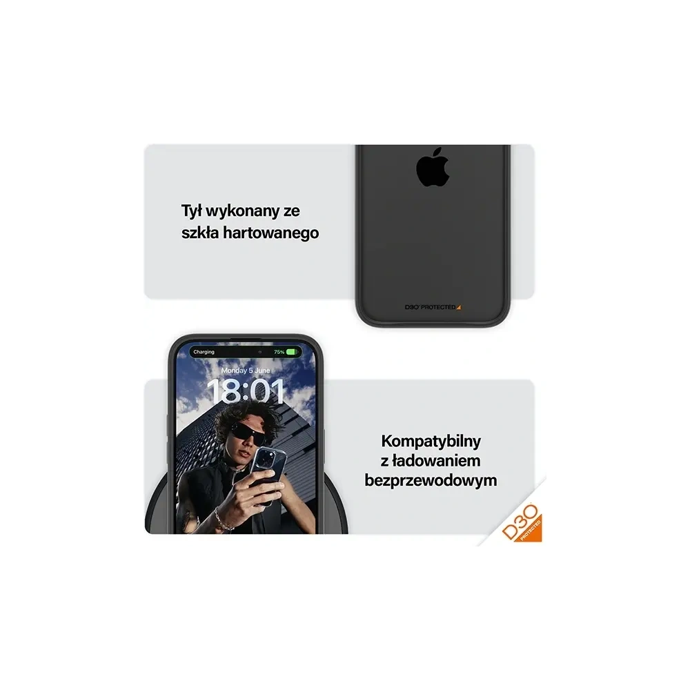Etui PanzerGlass ClearCase do Apple iPhone 15 Pro Max D3O 2xMilitary grade czarny