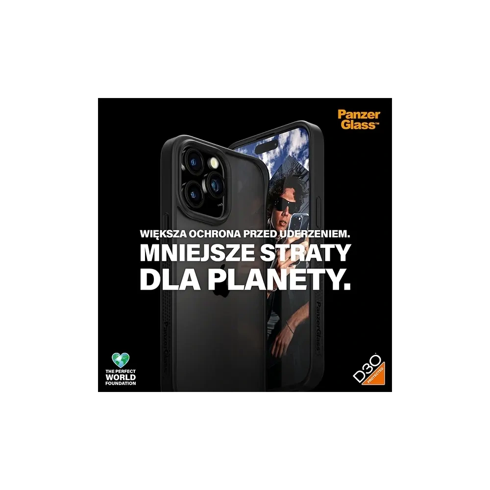 Etui PanzerGlass ClearCase do Apple iPhone 15 Pro Max D3O 2xMilitary grade czarny