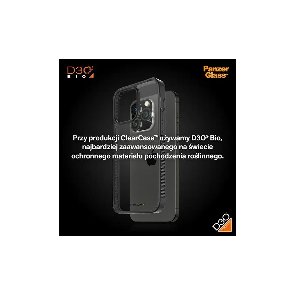 Etui PanzerGlass ClearCase do Apple iPhone 15 Pro Max D3O 2xMilitary grade czarny