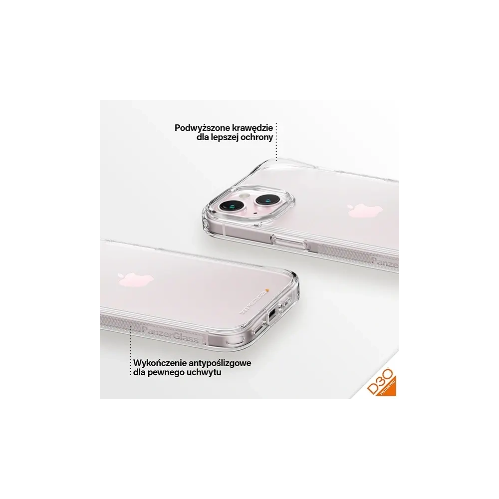 Etui PanzerGlass HardCase do Apple iPhone 15 / 14 / 13 D3O 3xMilitary grade przezroczysty