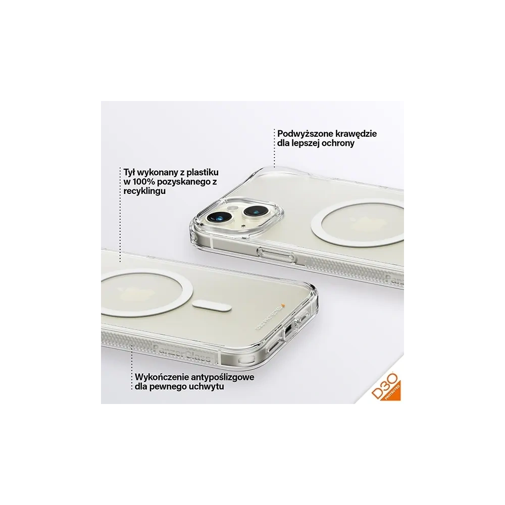 Etui PanzerGlass HardCase do Apple iPhone 15 Plus / 14 Plus D3O MagSafe 3xMilitary grade przezroczysty