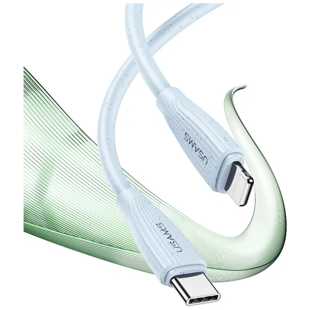 Kabel USAMS Green Series SJ717 30W USB-C / Lightning 1m niebieski