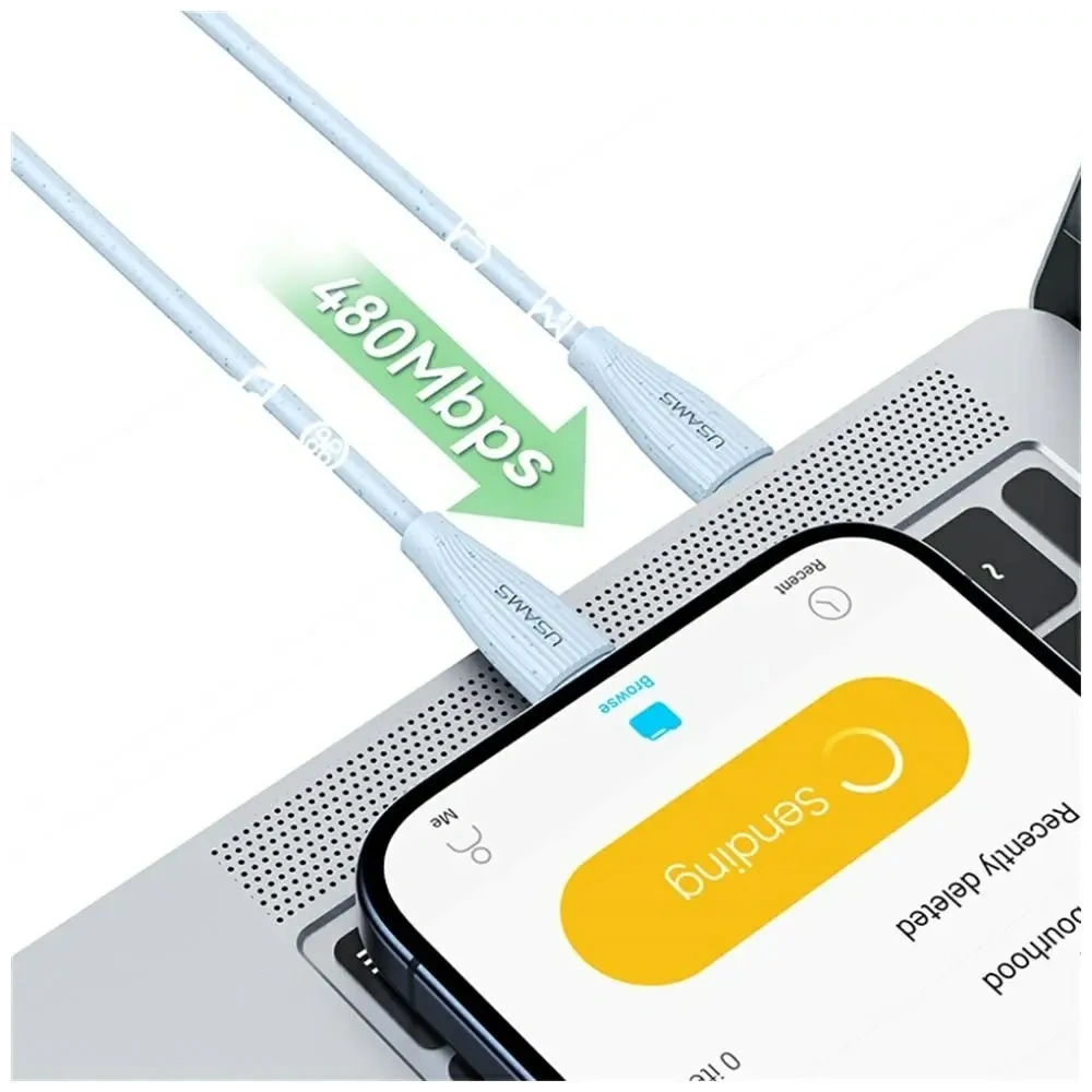 Kabel USAMS Green Series SJ717 30W USB-C / Lightning 1m niebieski