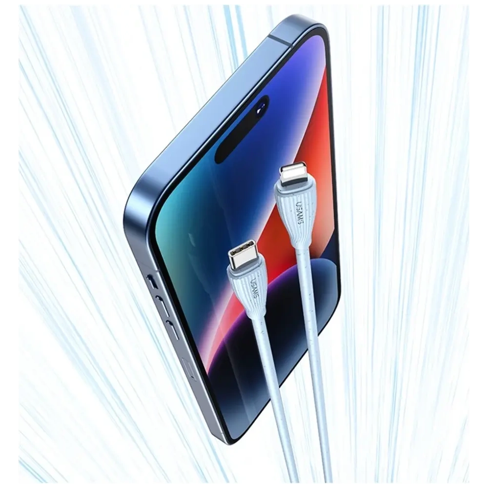 Kabel USAMS Green Series SJ717 30W USB-C / Lightning 1m różowy