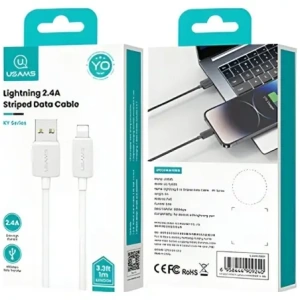 Kup Kabel USAMS KY Series US-SJ689 2.4A USB-A / Lightning 1m biały - USA1247 - {ean13} - Sklep Home Screen