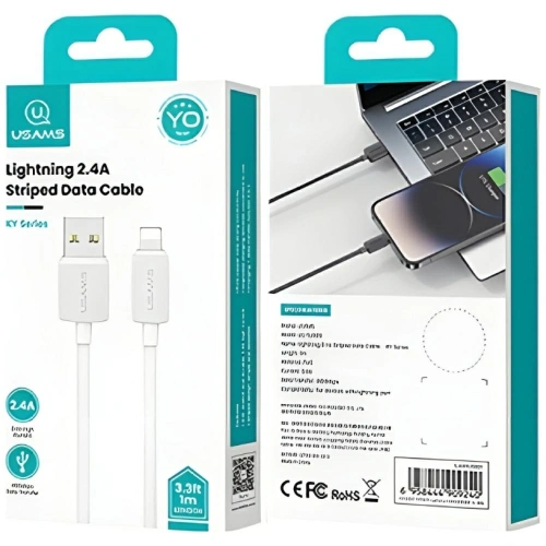 Kup Kabel USAMS KY Series US-SJ689 2.4A USB-A / Lightning 1m biały - USA1247 - {ean13} - Sklep Home Screen