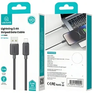Kup Kabel USAMS KY Series US-SJ689 2.4A USB-A / Lightning 1m czarny - USA1248 - {ean13} - Sklep Home Screen