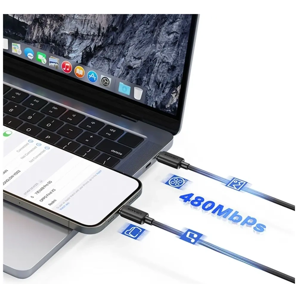 Kabel USAMS KY Series US-SJ691 60W USB-C / USB-C 1m biały