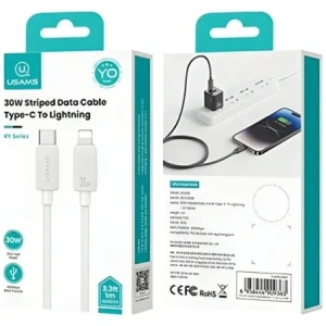Kup Kabel USAMS KY Series US-SJ692 30W USB-C / Lightning 1m biały - USA1251 - {ean13} - Sklep Home Screen