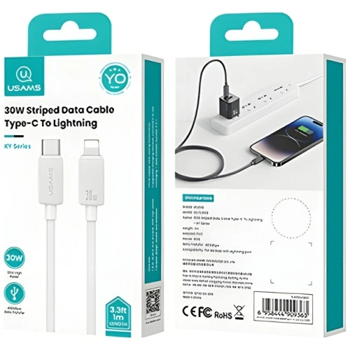 Kup Kabel USAMS KY Series US-SJ692 30W USB-C / Lightning 1m biały - USA1251 - {ean13} - Sklep Home Screen