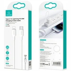 Kup Kabel USAMS US-SJ610 U84 PD 20W USB-C / Lightning 1m biały - USA1252 - {ean13} - Sklep Home Screen
