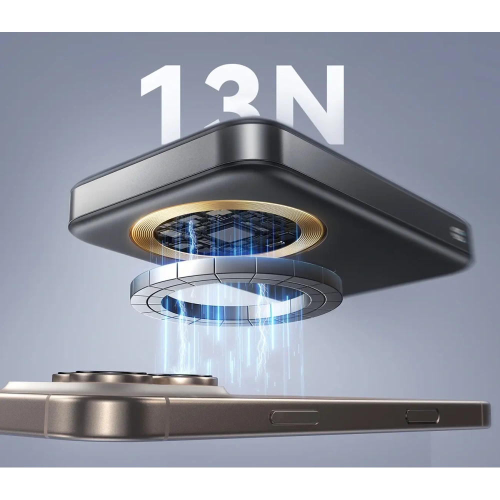 Powerbank Joyroom JR-PBM12 10000mAh 22.5W Qi2, MagSafe, z podstawką w kształcie pierścienia czarny