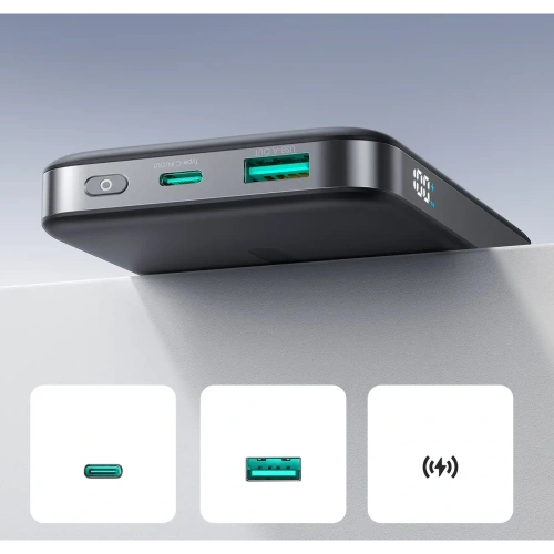 Kup Joyroom JR-PBM12 10000mAh 22.5W Qi2, MagSafe Power banka s kruhovou základnou černá - JYR1242 - {ean13} - Sklep Home Screen