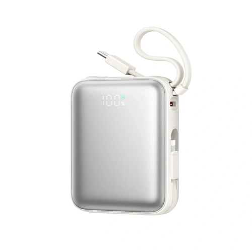 Kup Joyroom JR-PBF27 10000mAh 22.5W Powerbank mit integrierten USB-C- und Lightning-Kabeln, weiß - JYR1245 - {ean13} - Sklep Home Screen