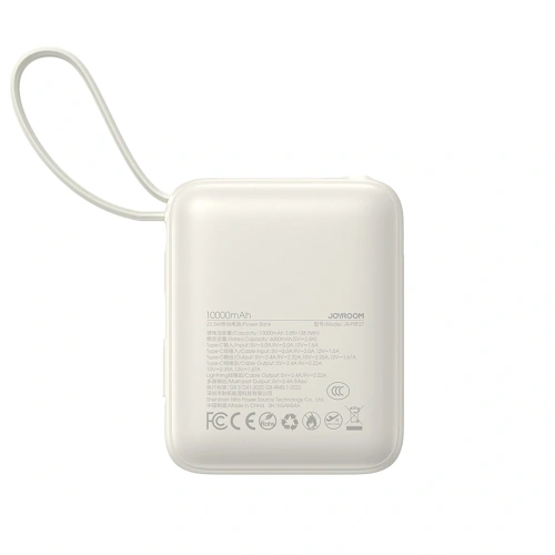 Kup Powerbank Joyroom JR-PBF27 10000mAh 22.5W z wbudowanymi kablami USB-C, Lightning biały - JYR1245 - {ean13} - Sklep Home Screen