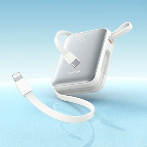 Kup Joyroom JR-PBF27 10000mAh 22.5W Powerbank mit integrierten USB-C- und Lightning-Kabeln, weiß - JYR1245 - {ean13} - Sklep Home Screen