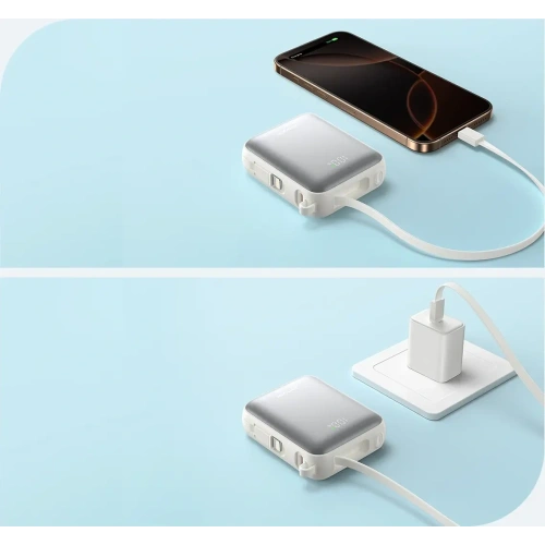 Kup Joyroom JR-PBF27 10000mAh 22.5W Power banka s vestavěnými USB-C a Lightning kabely, bílá - JYR1245 - {ean13} - Sklep Home Screen