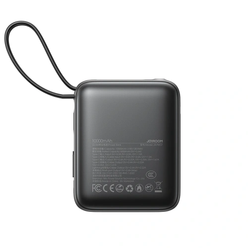 Buy Joyroom JR-PBF27 10000mAh 22.5W Power bank with built-in USB-C and Lightning cables, black - JYR1246 - {ean13} - Home Screen Store Europe
