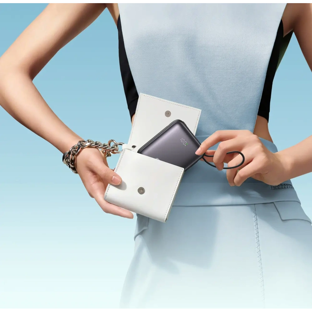 Powerbank Joyroom JR-PBF27 10000mAh 22.5W z wbudowanymi kablami USB-C, Lightning czarny