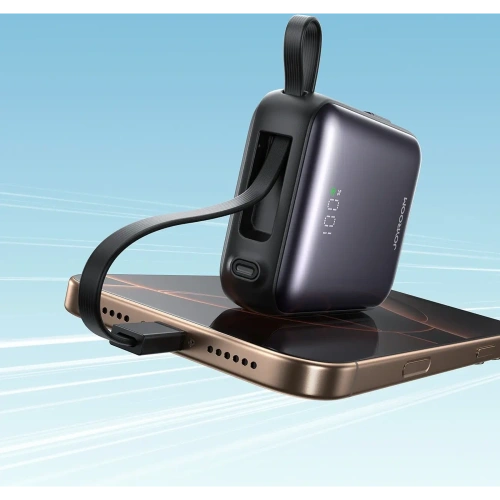 Kup Powerbank Joyroom JR-PBF27 10000mAh 22.5W z wbudowanymi kablami USB-C, Lightning czarny - JYR1246 - {ean13} - Sklep Home Screen