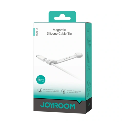 Kup Opaska na kable Joyroom JR-ZS422 silikonowa z magnesem biała [6 PACK] - JYR1247 - {ean13} - Sklep Home Screen