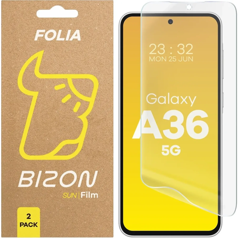 Folia matowa Bizon Glass Film Sun do Samsung Galaxy A36 5G [2 PACK]