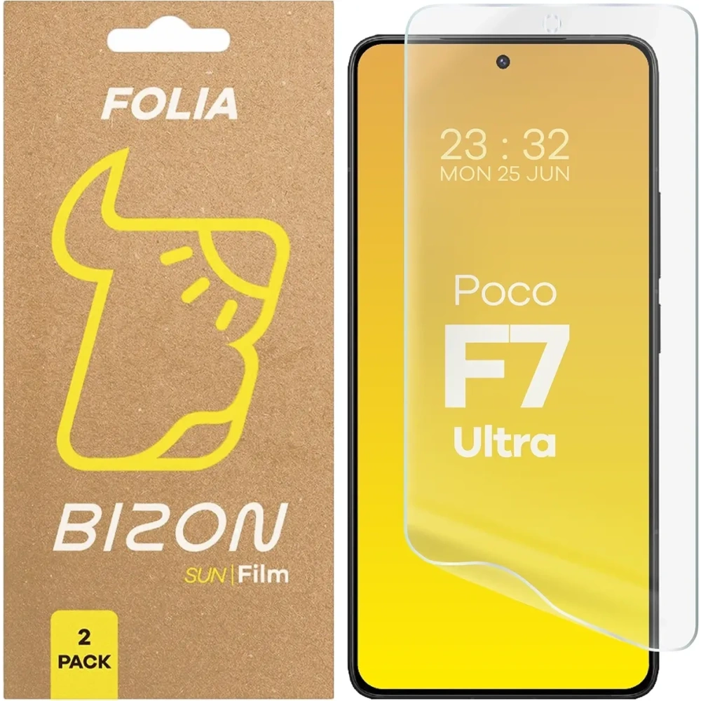 Folia matowa Bizon Glass Film Sun do Xiaomi Poco F7 Ultra [2 PACK]